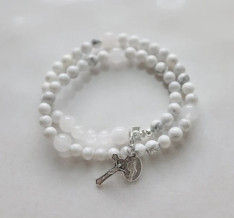 Glory | White Stretch & Wrap Rosary Bracelet | Liturgical Color Collection